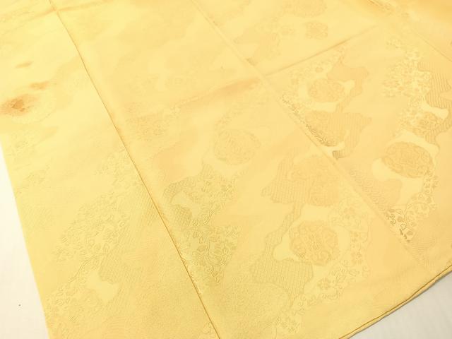 平和屋着物●上質な色無地　道長更紗地紋　蜂蜜色　正絹　逸品　CABG7743vp