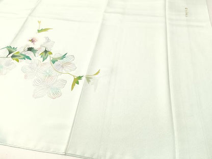 平和屋着物●訪問着　岡山工芸作　草花文　暈し染め　銀彩　正絹　逸品　CABG7744vp