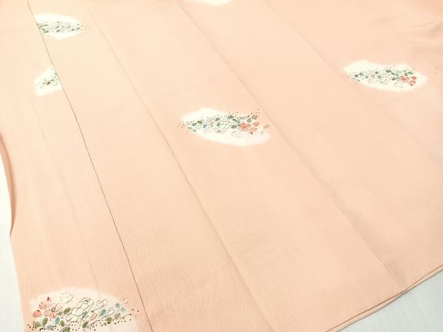 平和屋着物●長襦袢　袷　絞り　手描き　地紙花文　正絹　逸品　未使用　CABG7746vp
