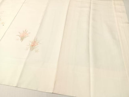 平和屋着物●長襦袢　袷　手描き　草花文　暈し染め　正絹　逸品　CABG7748vp