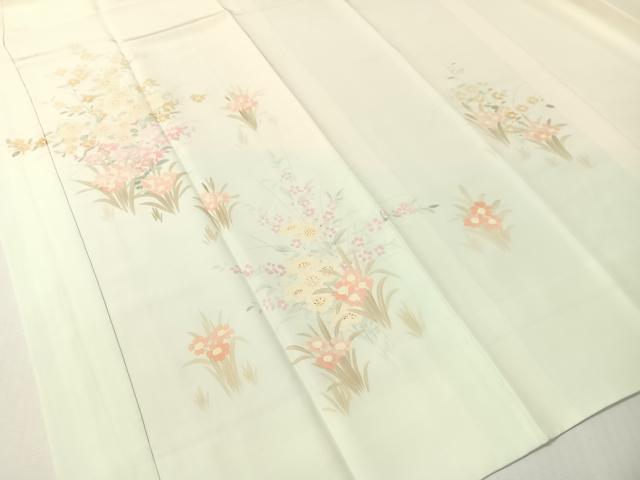 平和屋着物●長襦袢　袷　手描き　草花文　暈し染め　正絹　逸品　CABG7748vp