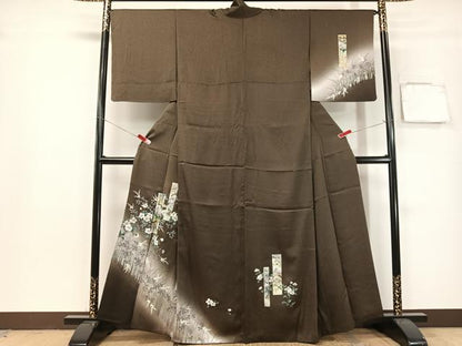 平和屋着物●訪問着　短冊花文　暈し染め　金銀彩　さが美扱い　正絹　逸品　CABG7749vp
