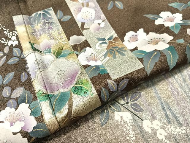 平和屋着物●訪問着　短冊花文　暈し染め　金銀彩　さが美扱い　正絹　逸品　CABG7749vp