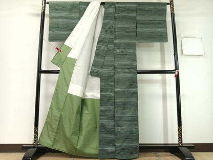 平和屋着物●上質な紬　霞文　正絹　逸品　未使用　CABG7750vp