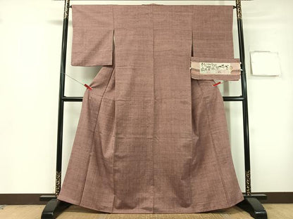 平和屋着物●信州飯田紬　廣瀬草木染織工芸　広瀬忠一　広せ草木染つむぎ　証紙付き　正絹　逸品　CABG7751vp