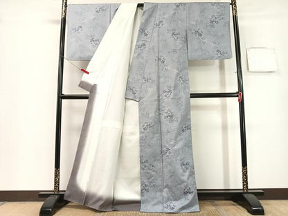平和屋着物●本場大島紬　白大島　総絣　9マルキ　草花文　正絹　逸品　CABG7752vp