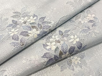 平和屋着物●本場大島紬　白大島　総絣　9マルキ　草花文　正絹　逸品　CABG7752vp