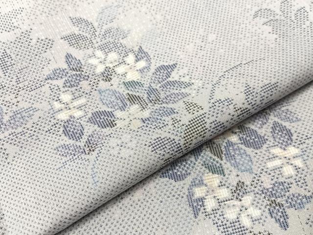 平和屋着物●本場大島紬　白大島　総絣　9マルキ　草花文　正絹　逸品　CABG7752vp