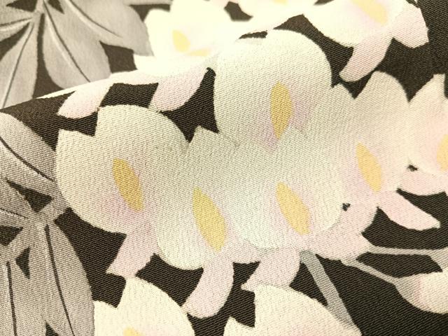 平和屋着物●訪問着　藤花房　黒地　正絹　逸品　CABG7753vp