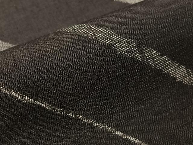 平和屋着物●上質な紬　斜線文　黒地　正絹　逸品　CABG7755vp