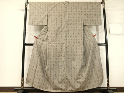 平和屋着物●上質な紬　絣文様　正絹　逸品　未使用　CABG7756vp