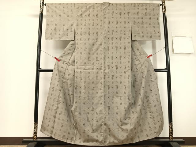 平和屋着物●上質な紬　絣文様　正絹　逸品　未使用　CABG7756vp