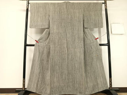 平和屋着物●ファッションデザイナー　稲葉賀恵　小紋　よろけ縞　やまと誂製　正絹　逸品　CABG7757vp