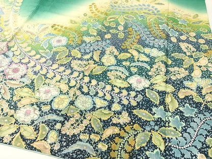 平和屋着物●豪華振袖　絞り　辻が花　暈し染め　銀通し地　正絹　逸品　CABG7758vp