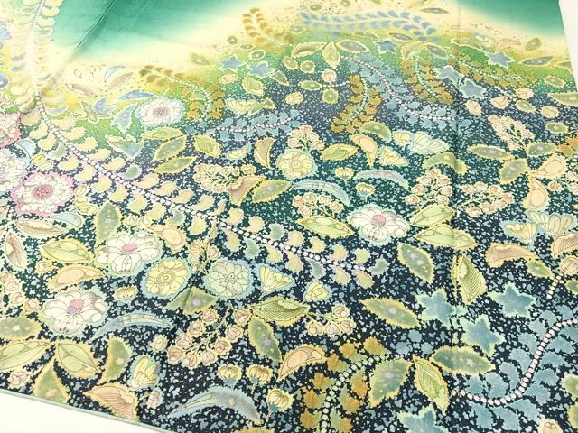 平和屋着物●豪華振袖　絞り　辻が花　暈し染め　銀通し地　正絹　逸品　CABG7758vp