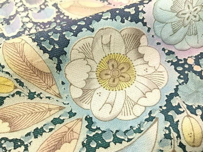 平和屋着物●豪華振袖　絞り　辻が花　暈し染め　銀通し地　正絹　逸品　CABG7758vp