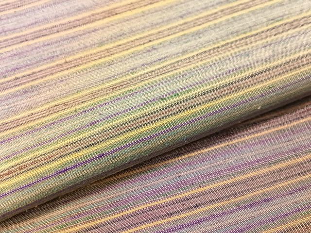平和屋着物●菅原工房　菅原結作　漢方染紬　横縞　正絹　逸品　CABG7767vp