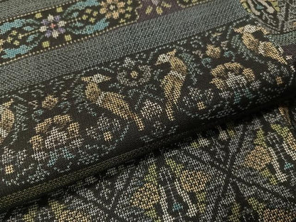 平和屋着物●本場大島紬　9マルキ　更紗花鳥文　正絹　逸品　未使用　CABG7768vp