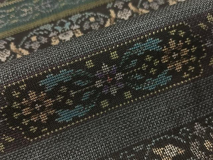 平和屋着物●本場大島紬　9マルキ　更紗花鳥文　正絹　逸品　未使用　CABG7768vp