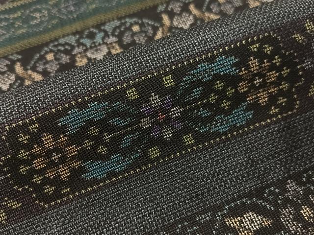平和屋着物●本場大島紬　9マルキ　更紗花鳥文　正絹　逸品　未使用　CABG7768vp