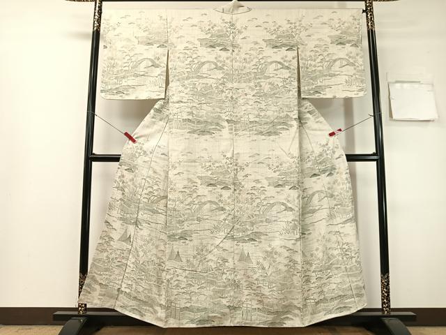 平和屋着物●染織の名門　しょうざん  生紬　訪問着　御所解文　正絹　逸品　未使用　CABG7769vp