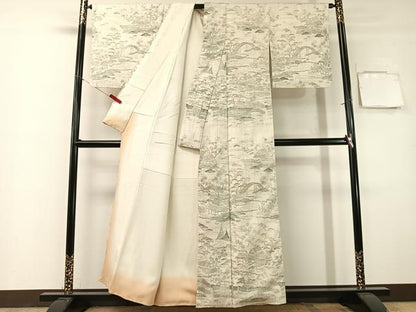 平和屋着物●染織の名門　しょうざん  生紬　訪問着　御所解文　正絹　逸品　未使用　CABG7769vp