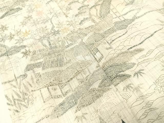 平和屋着物●染織の名門　しょうざん  生紬　訪問着　御所解文　正絹　逸品　未使用　CABG7769vp