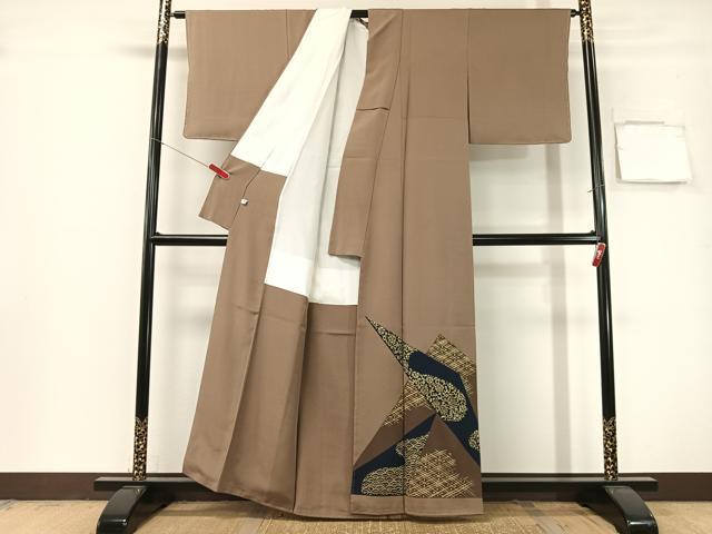 平和屋着物●ファッションデザイナー　花井幸子　色留袖　刺繍　切嵌吉祥花文　金彩　正絹　逸品　未使用　CABG7772vp