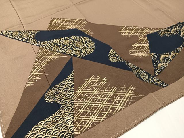 平和屋着物●ファッションデザイナー　花井幸子　色留袖　刺繍　切嵌吉祥花文　金彩　正絹　逸品　未使用　CABG7772vp
