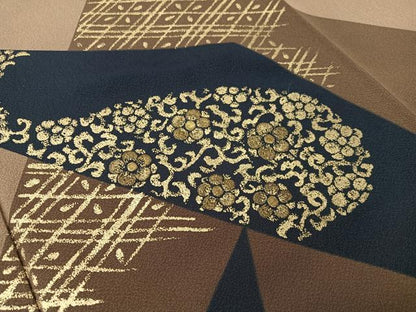 平和屋着物●ファッションデザイナー　花井幸子　色留袖　刺繍　切嵌吉祥花文　金彩　正絹　逸品　未使用　CABG7772vp