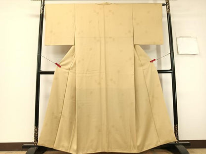 平和屋着物●上質な色無地　舞花地紋　砥粉色　正絹　逸品　CABG7777vp