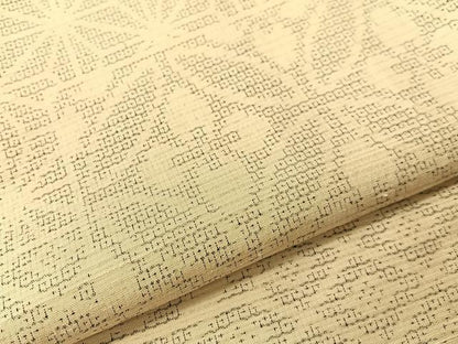 平和屋着物●結城紬　100亀甲　横段吉祥文　正絹　逸品　未使用　CABG7778vp