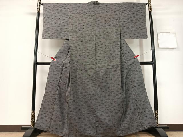 平和屋着物●本場大島紬　7マルキ　草花文　正絹　逸品　CABG7780vp