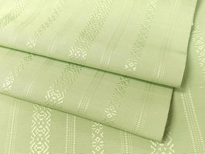 平和屋着物●本場筑前博多織　八寸名古屋帯　献上　白緑色　正絹　逸品　CABG7783vp
