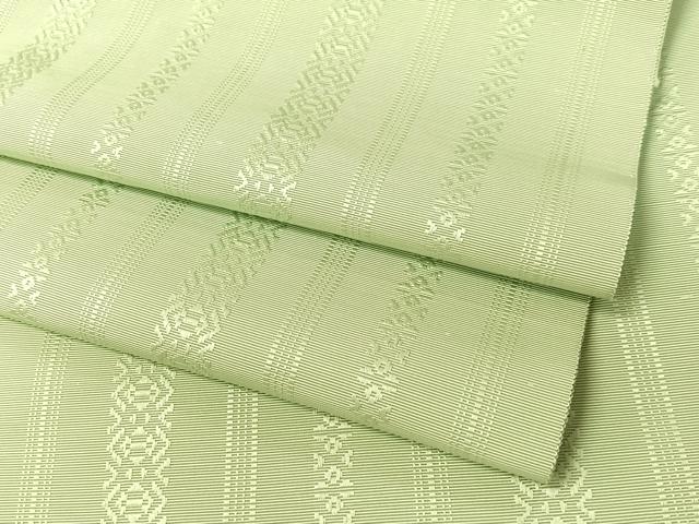 平和屋着物●本場筑前博多織　八寸名古屋帯　献上　白緑色　正絹　逸品　CABG7783vp