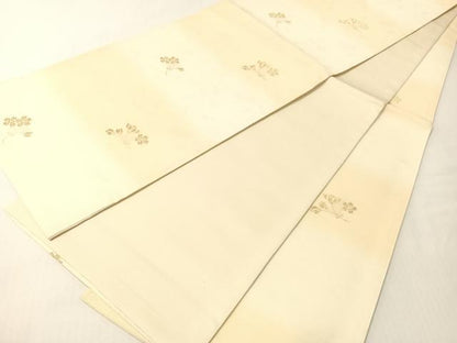 平和屋着物●全通柄袋帯　草花文　金糸　正絹　逸品　CABG7799vp