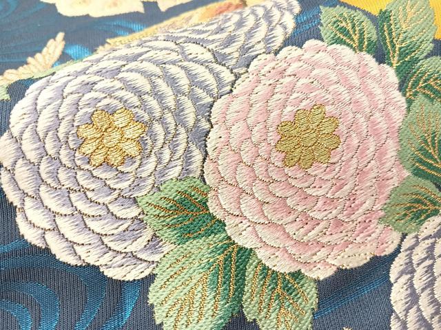 平和屋着物●六通柄袋帯　流水花蝶文　金銀糸　正絹　逸品　CABG7800vp