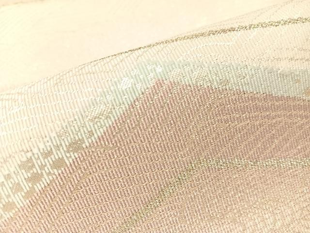 平和屋着物●九寸名古屋帯　綴れ　立波箔散らし　銀糸　正絹　逸品　CABG7804vp