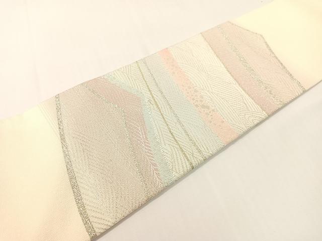 平和屋着物●九寸名古屋帯　綴れ　立波箔散らし　銀糸　正絹　逸品　CABG7804vp
