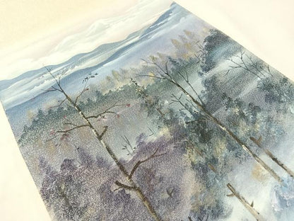 平和屋着物●巨匠　前田華清　手描き　太鼓柄袋帯　手描き　綴れ　風景文　銀糸　正絹　逸品　未使用　CABG7807vp