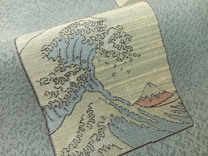 平和屋着物●六通柄袋帯　まわた紬帯　夢　東海道五十三次　正絹　逸品　CABG7808vp