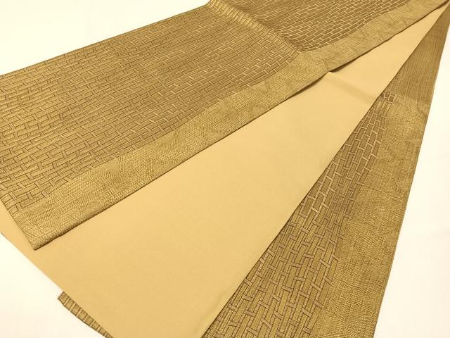 平和屋着物●本場筑前博多織　六通柄袋帯　籬文様　金糸　正絹　逸品　CABG7809vp