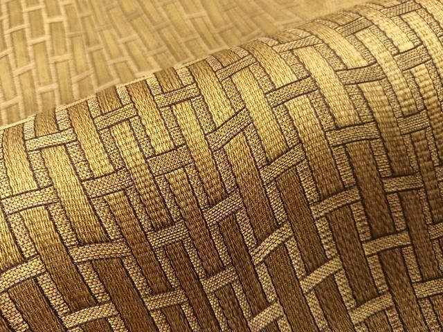平和屋着物●本場筑前博多織　六通柄袋帯　籬文様　金糸　正絹　逸品　CABG7809vp