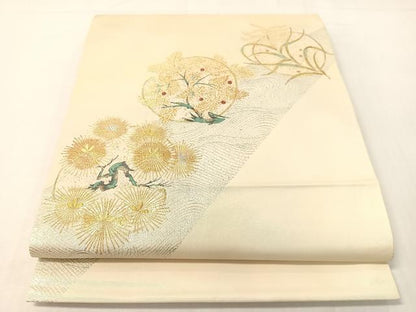 平和屋着物●六通柄袋帯　粋　草木丸文　金銀糸　正絹　逸品　CABG7815vp