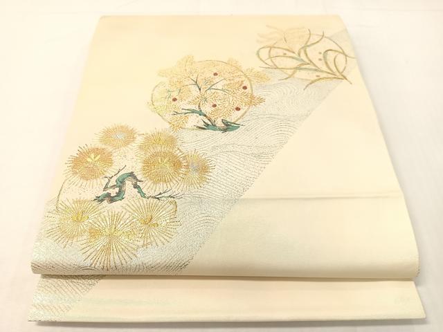 平和屋着物●六通柄袋帯　粋　草木丸文　金銀糸　正絹　逸品　CABG7815vp