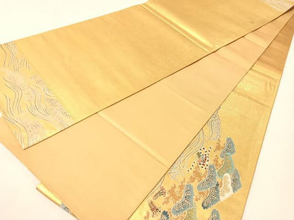 平和屋着物●東京友禅　熊谷好博子　太鼓柄袋帯　寿松　金糸　引箔　正絹　逸品　CABG7819vp
