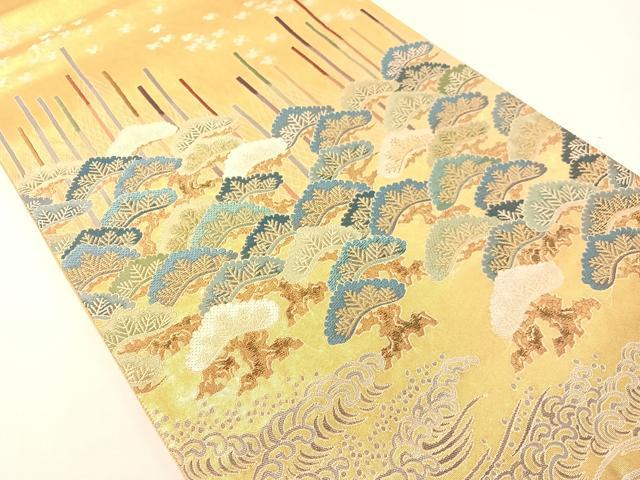 平和屋着物●東京友禅　熊谷好博子　太鼓柄袋帯　寿松　金糸　引箔　正絹　逸品　CABG7819vp