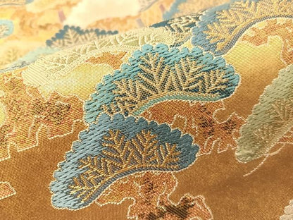 平和屋着物●東京友禅　熊谷好博子　太鼓柄袋帯　寿松　金糸　引箔　正絹　逸品　CABG7819vp