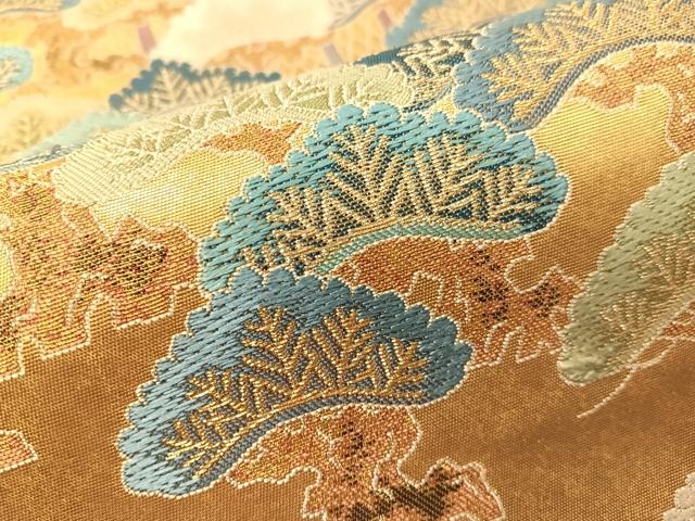 平和屋着物●東京友禅　熊谷好博子　太鼓柄袋帯　寿松　金糸　引箔　正絹　逸品　CABG7819vp