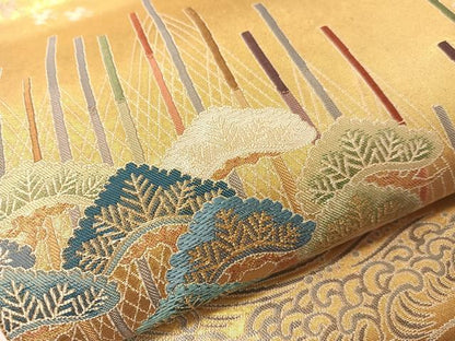 平和屋着物●東京友禅　熊谷好博子　太鼓柄袋帯　寿松　金糸　引箔　正絹　逸品　CABG7819vp